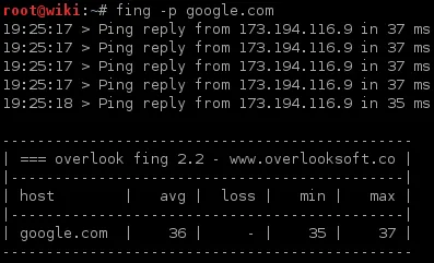 Fing interface screenshot