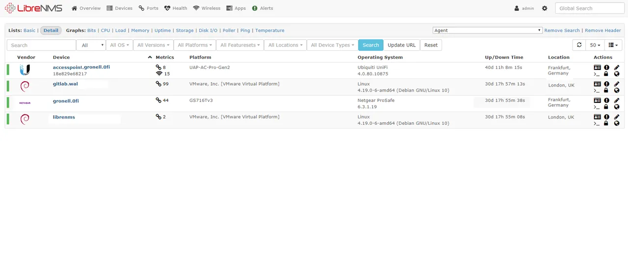 LibreNMS interface screenshot